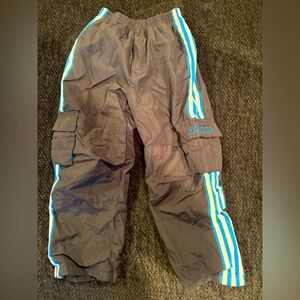Adidas Kids Black Track Pants with Blue Stripes